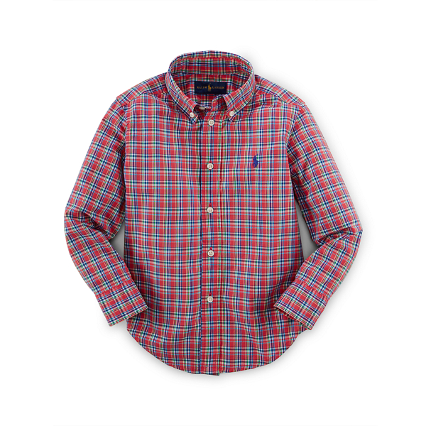 Pink Multi Blake Plaid Cotton Shirt Boys 2-7 1