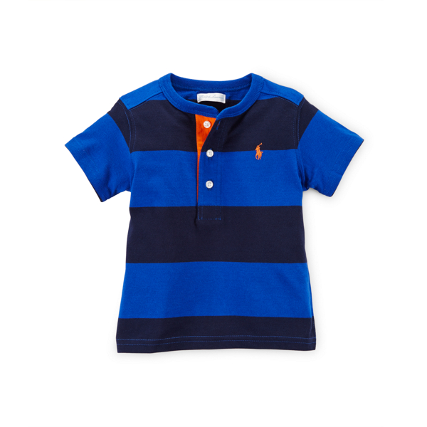 Sapphire Star Multi Striped Cotton Henley Baby Boy 2