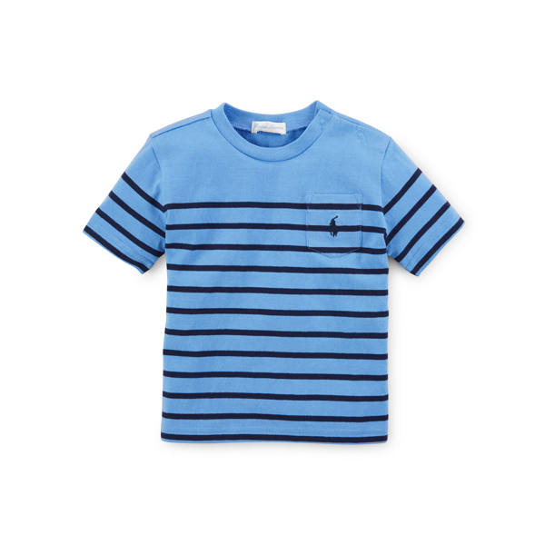 Harbor Island Blue Multi Striped Cotton Crew Tee Baby Boy 2