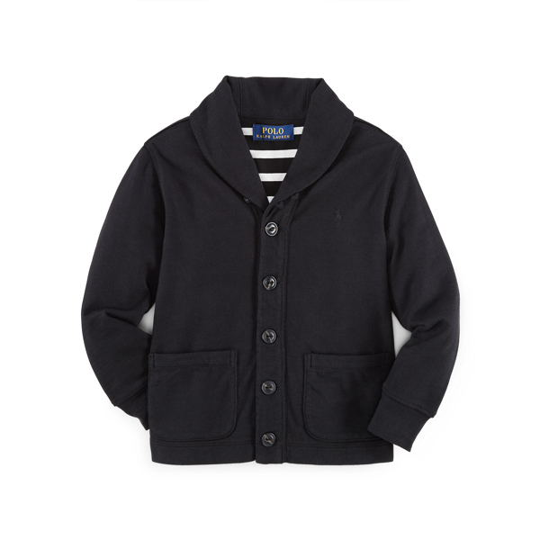 Polo Black Shawl-Collar Cotton Cardigan Boys 2-7 3