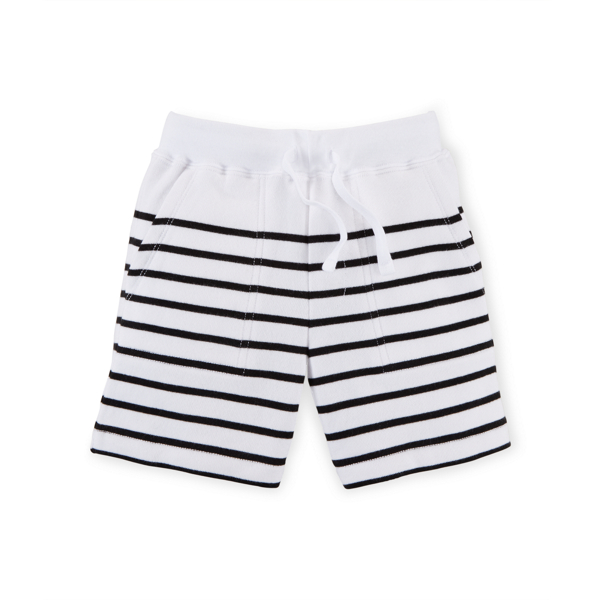 White Multi Striped Terry Pull-On Short Boys 2-7 3