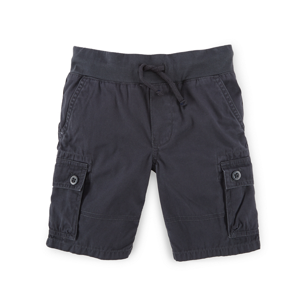 Black Mask Cotton Canvas Cargo Short Boys 2-7 1