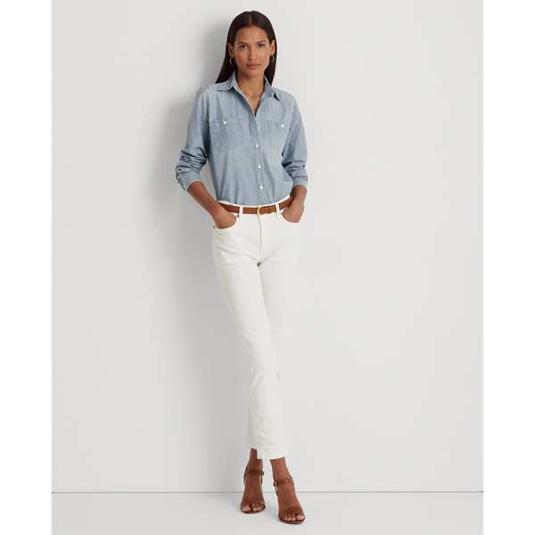 売れ筋商品|||ラルフローレン シャツ レディース トップス LONG SLEEVE BLOUSE - Blouse - chambray Chambray Button-Down Shirt | Button Downs Shirts & Tops