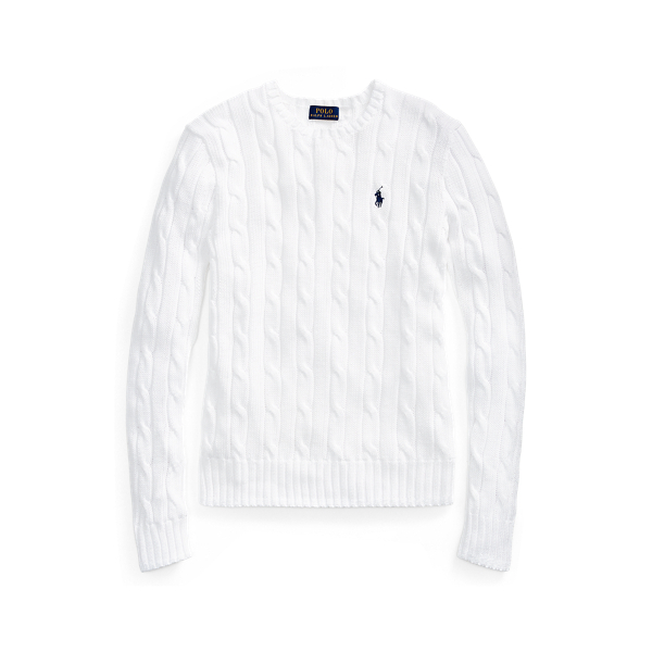 ★★POLO RALPH LAUREN★★ W Cable Knit Cotton Crewneck Sweat Cable-Knit Cotton Crewneck Sweater | Ralph Lauren