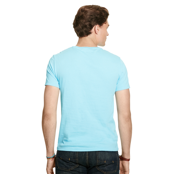 French Turquoise Custom Slim Fit Cotton T-Shirt Polo Ralph Lauren 2