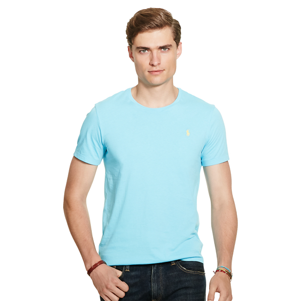 French Turquoise Custom Slim Fit Cotton T-Shirt Polo Ralph Lauren 1