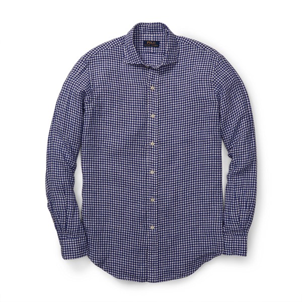 Blue/White Classic Fit Linen Shirt Polo Ralph Lauren 1