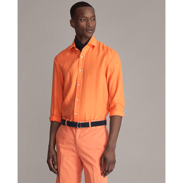 Orange Aston Linen Sport Shirt Purple Label 4