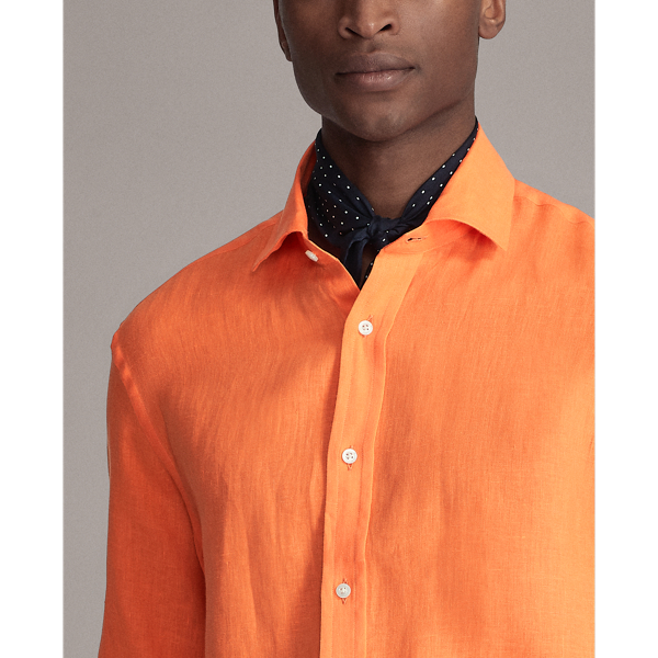 Orange Aston Linen Sport Shirt Purple Label 6