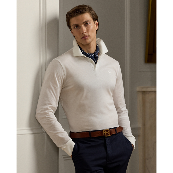 Pique Long Sleeve Polo Shirt