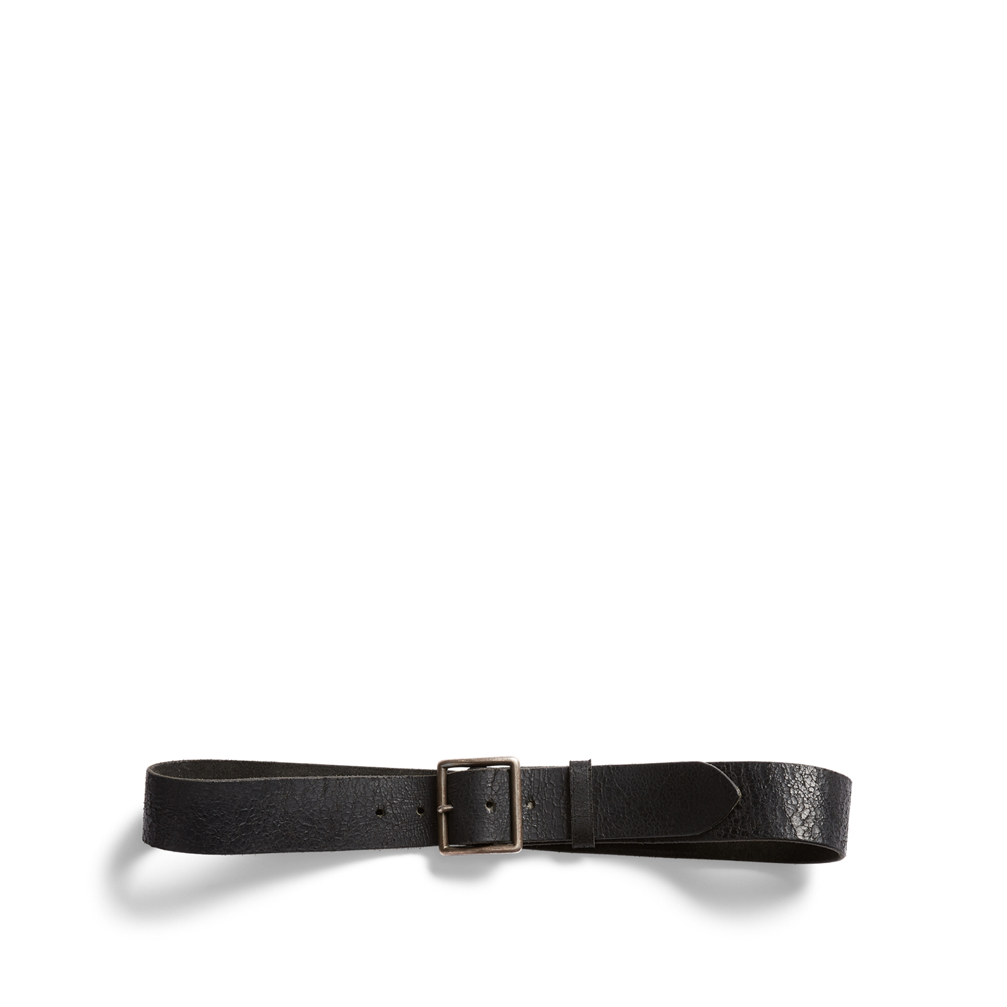 Мужской ремень Ralph Lauren Distressed Leather, цвет: Винтажный чёрный — фото 1