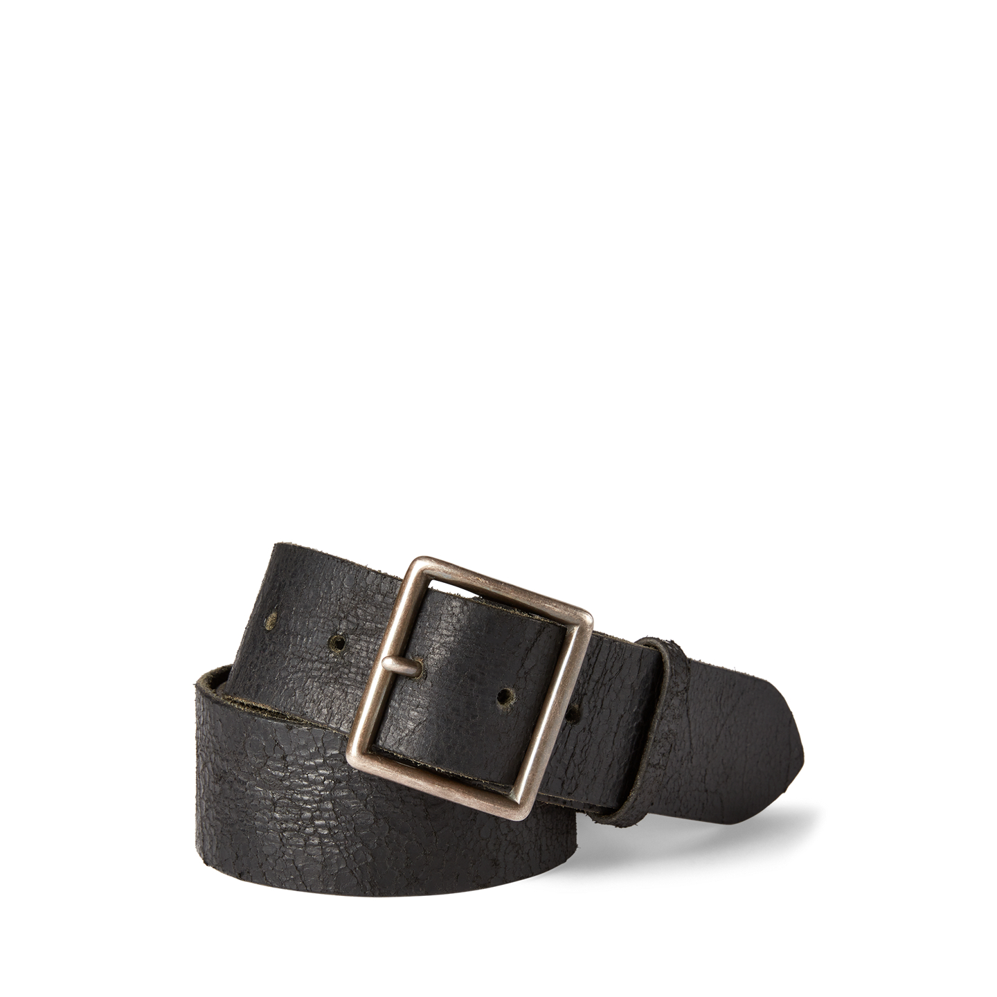 Мужской ремень Ralph Lauren Distressed Leather, цвет: Винтажный чёрный — фото 3