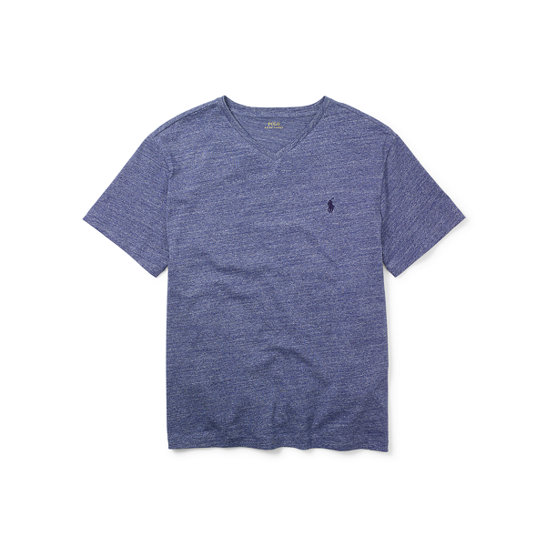 River Blue Heather Cotton V-Neck T-Shirt Big & Tall 1