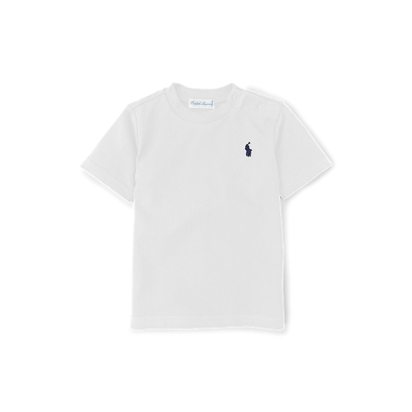 White Cotton Jersey Crewneck T-Shirt Baby Boy 1