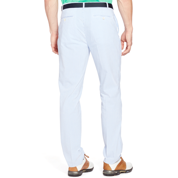 Regal Blue/Pure White Range-Fit Seersucker Pant Polo Golf 2