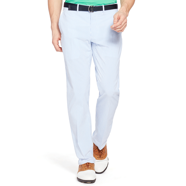 Regal Blue/Pure White Range-Fit Seersucker Pant Polo Golf 1