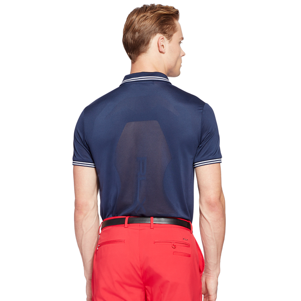 French Navy Custom Fit Jacquard Polo Shirt RLX Golf 2