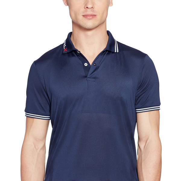 French Navy Custom Fit Jacquard Polo Shirt RLX Golf 3