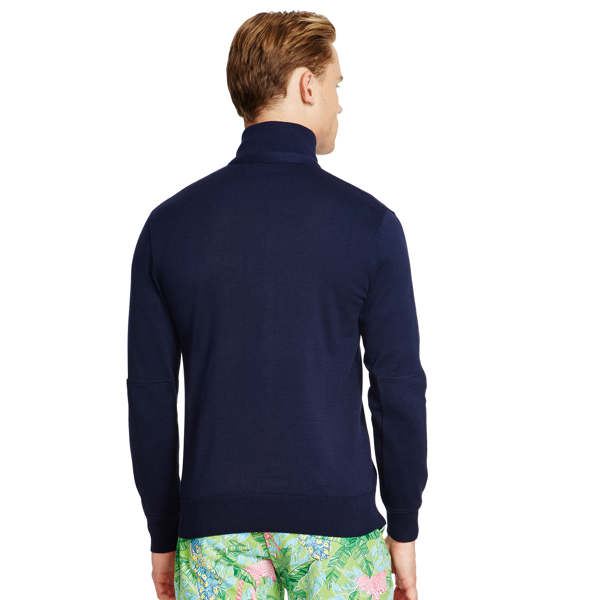 French Navy Cotton-Blend Mockneck Pullover RLX Golf 2