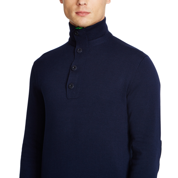 French Navy Cotton-Blend Mockneck Pullover RLX Golf 3