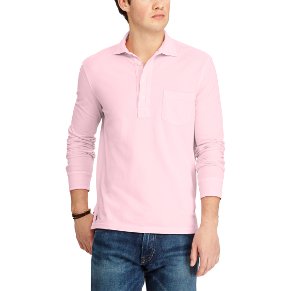 Carmel Pink Featherweight Mesh Popover Polo Ralph Lauren 3