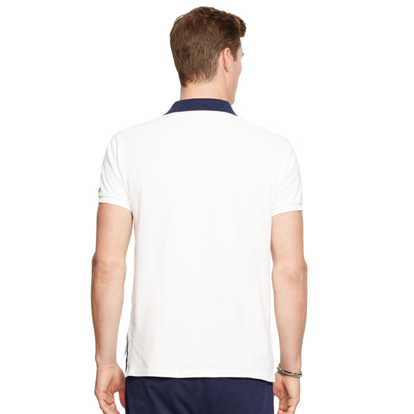 White Classic Fit Mesh Polo Shirt Polo Ralph Lauren 2