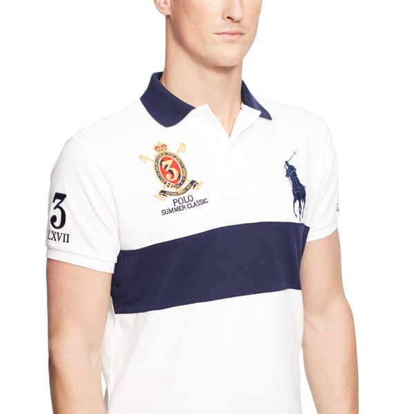 White Classic Fit Mesh Polo Shirt Polo Ralph Lauren 3