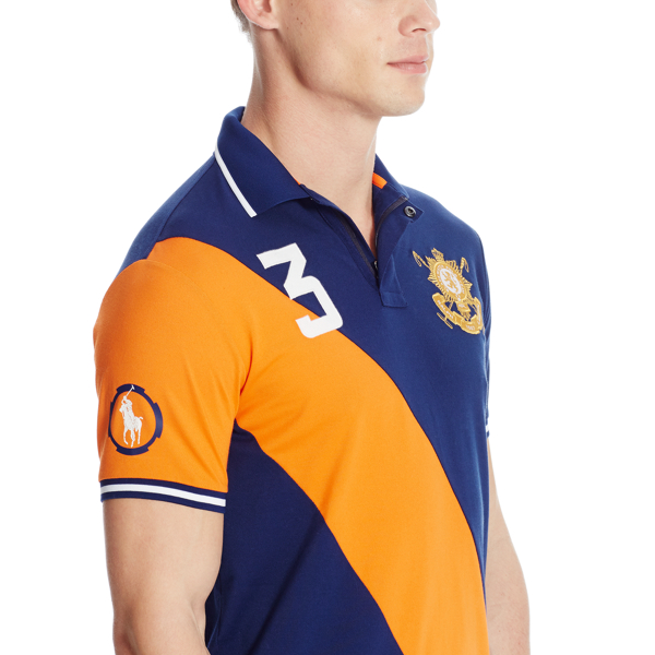 Navy/Orange BlackWatch Custom Fit Polo Polo Ralph Lauren 5