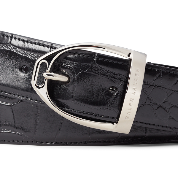 G&uuml;rtel aus Alligatorleder Purple Label in Black 2