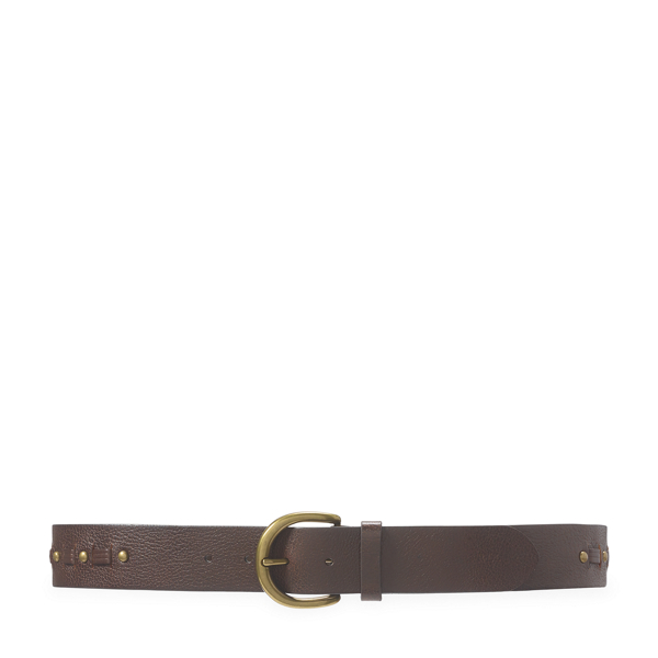 Brown Studded Leather Belt Lauren 1