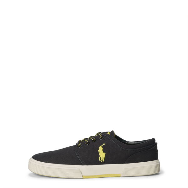Polo Black/Neon Yellow Faxon Canvas Low Sneaker Polo Ralph Lauren 2