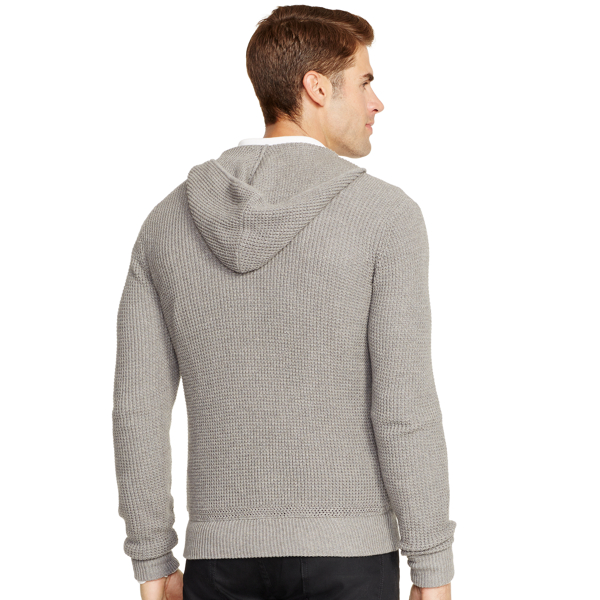 Medium Grey Slim Cotton-Cashmere Hoodie Polo Ralph Lauren 2