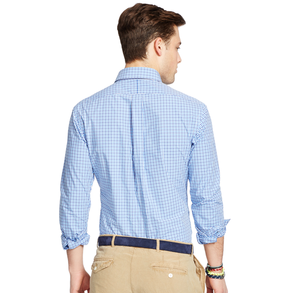 Powder Blue/Royal Classic Fit Cotton Shirt Polo Ralph Lauren 2