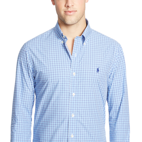 Powder Blue/Royal Classic Fit Cotton Shirt Polo Ralph Lauren 3