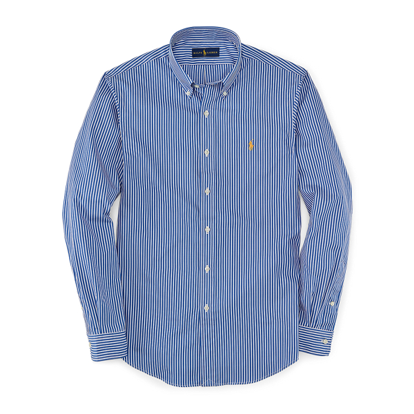 Blue/White Slim Fit Cotton Poplin Shirt Polo Ralph Lauren 1
