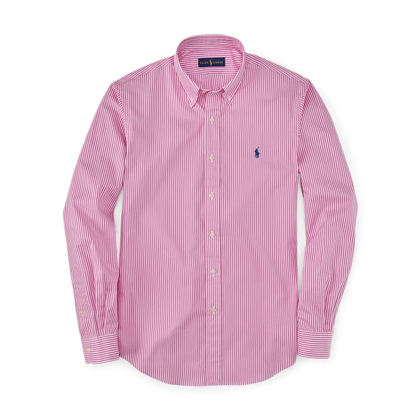 Pink/White Slim Fit Cotton Poplin Shirt Polo Ralph Lauren 1