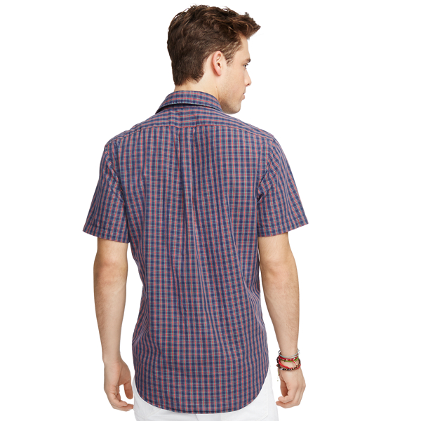 Navy/Red Classic Fit Plaid Cotton Shirt Polo Ralph Lauren 2