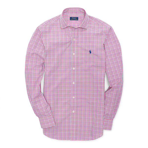 Pink/Green Classic Fit Cotton Shirt Polo Ralph Lauren 1