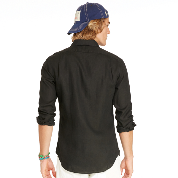 Polo Black Slim Fit Linen Shirt Polo Ralph Lauren 2