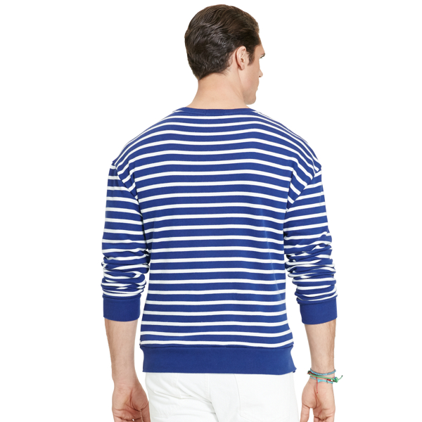 Fall Royal/Whte Striped French Terry Pullover Big & Tall 2