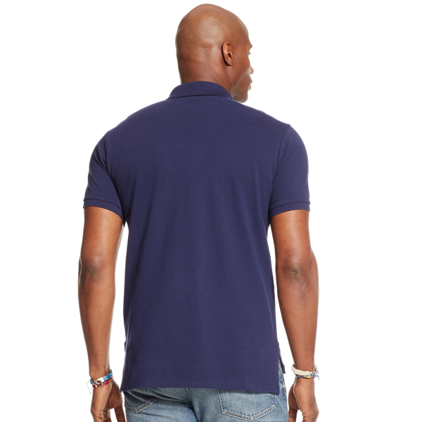 French Navy Classic Fit Mesh Polo Shirt Big & Tall 2