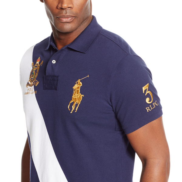 French Navy Classic Fit Mesh Polo Shirt Big & Tall 4