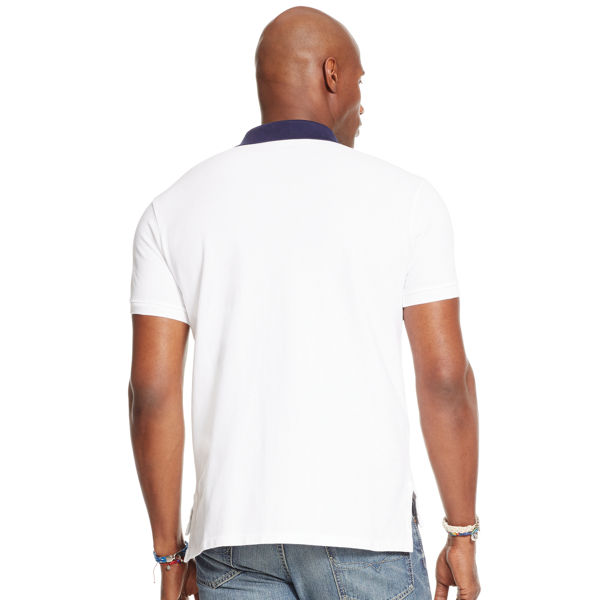 White Classic Fit Mesh Polo Shirt Big & Tall 2