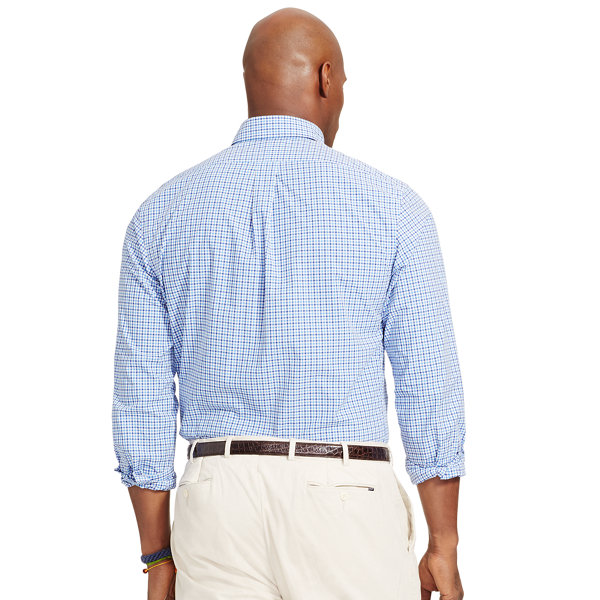 Powder Blue/Royal Classic Fit Cotton Shirt Big & Tall 2