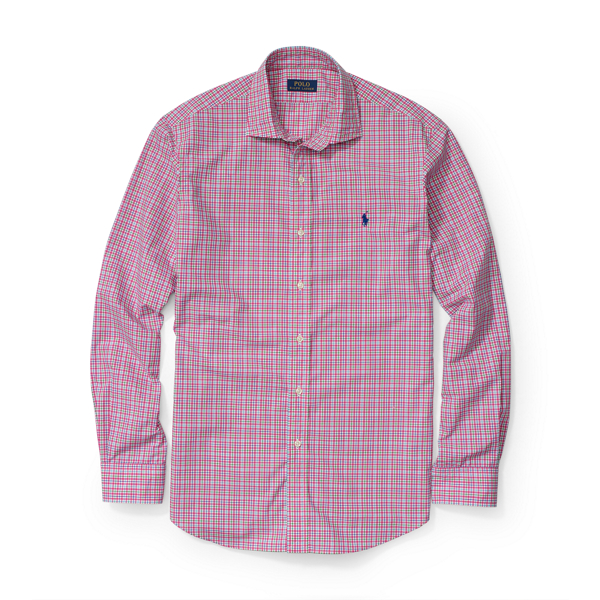 Pink/Green Estate Tattersall Poplin Shirt Big & Tall 1