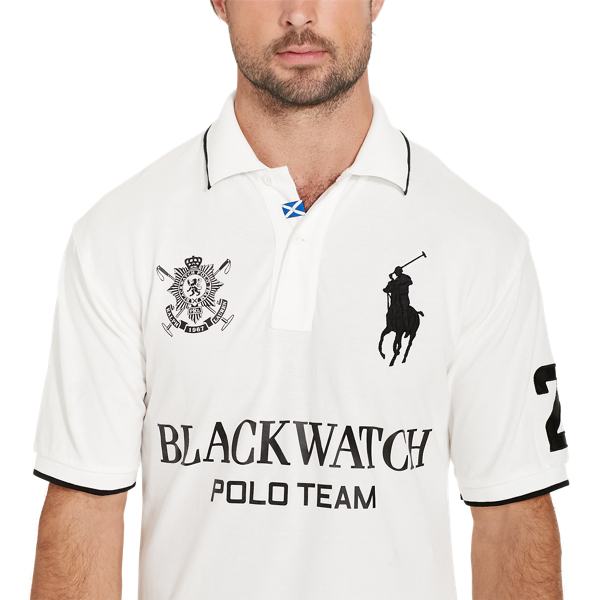 White BlackWatch Classic Fit Polo Big & Tall 3