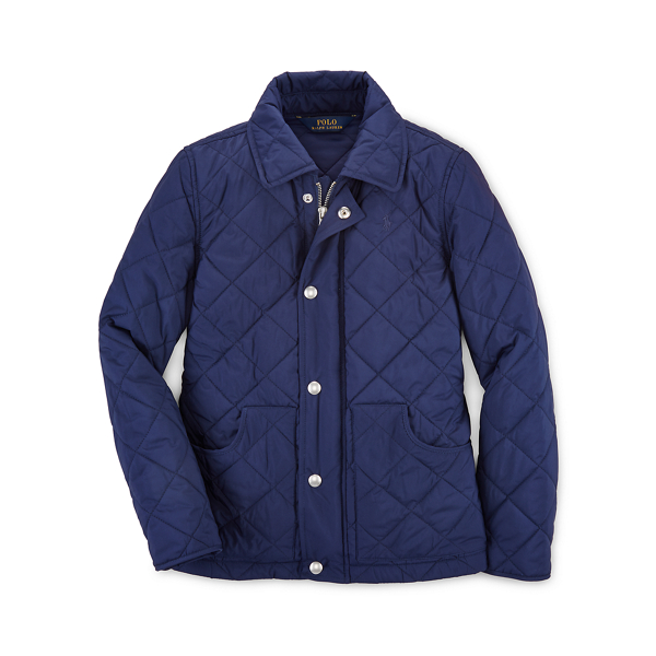 Newport Navy Diamond-Quilted Barn Jacket Girls 7-16 1