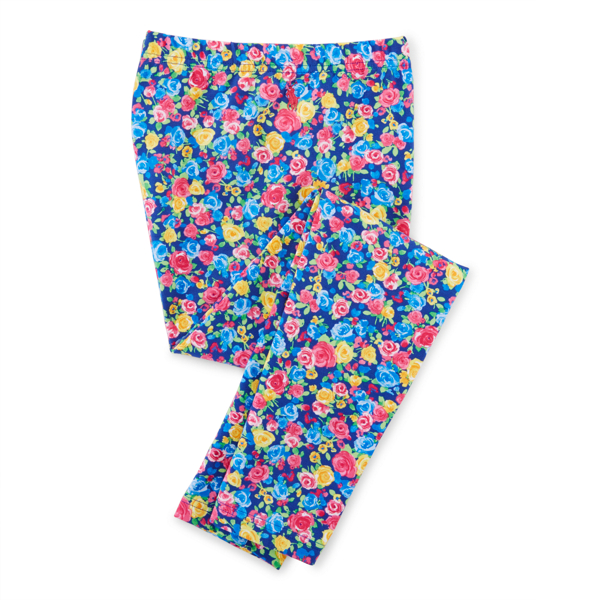 Blue/Pink Multi Floral Stretch Jersey Legging Girls 7-16 2