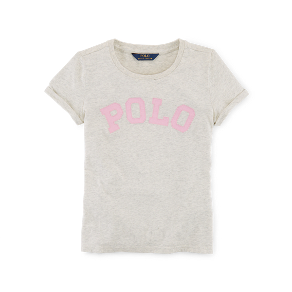 Pale Heather Appliqu&eacute;d Cotton Tee Girls 7-16 2