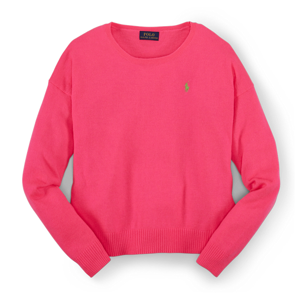 Hot Pink Slouchy Crewneck Sweater Girls 7-16 1